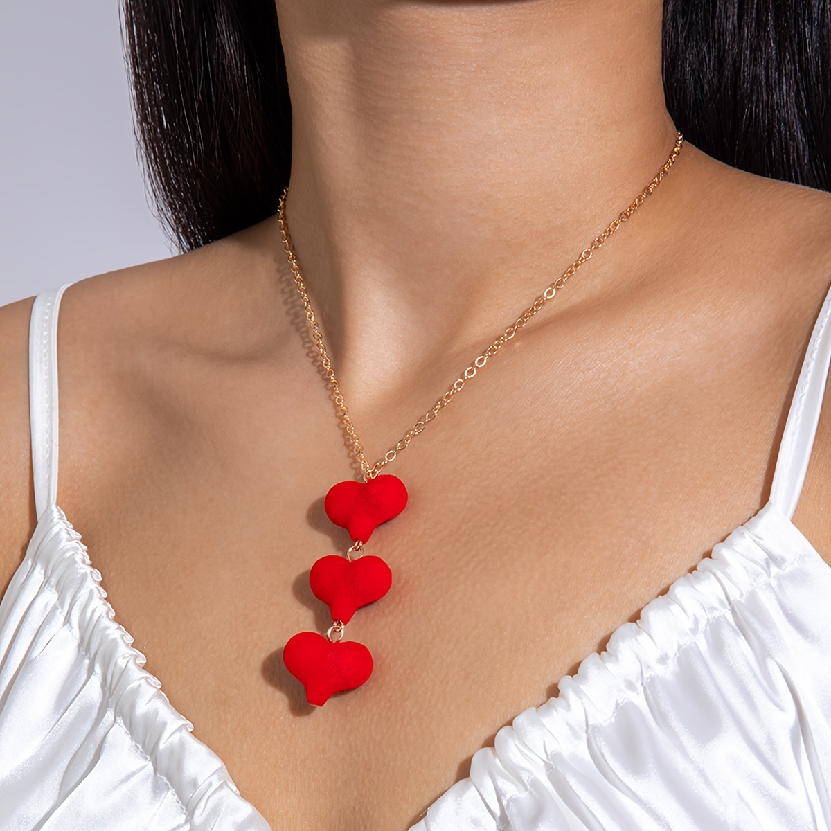 

Fashion Jewelry Heart Single Layer Necklace Geometric Irregular Chain Necklace