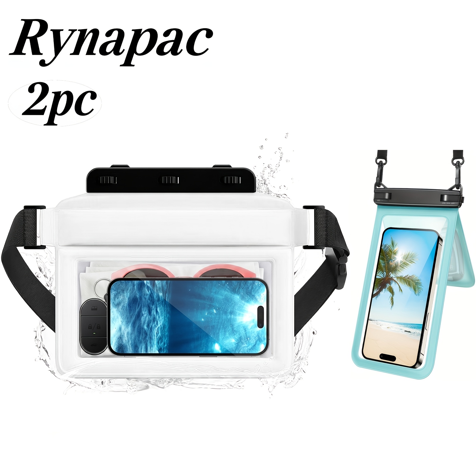 Rynapac 2pcs Large Capacity Bag & Phone Case Set, Multi-Pocket Touchscreen Pouch