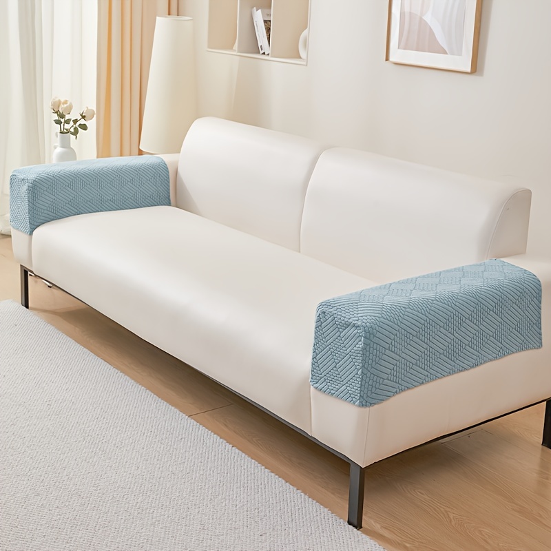 Hearda Lot De 2 Housse Accoudoir Canapé, Housse Accoudoir Fauteuil Élastiques Protege Accoudoir Canapé Extensible Antidérapant Pour Fauteuils Inclinable, Canapé (Blanc