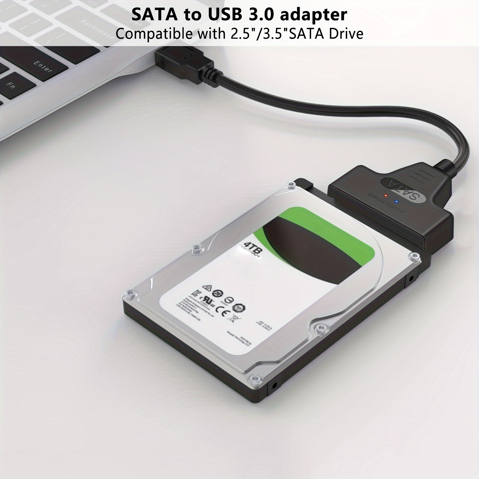 

Sata To Usb 3.0 Adapter Cable, 10 Inch, Compatible With 2.5"/3.5" Hdd Ssd, Multi-device Support For Notebook, Smart Tv, Tablet, Router, And More