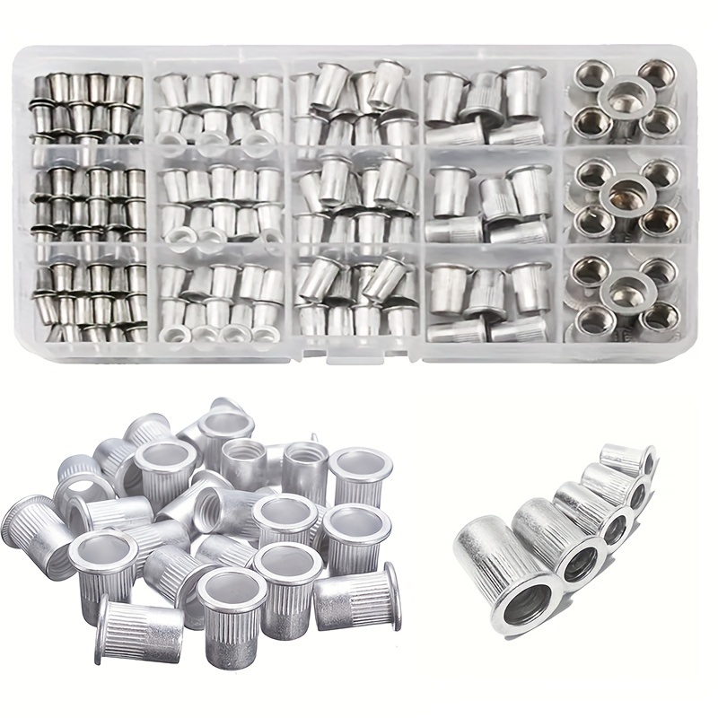 

165pcs Aluminum Rivet Nut Kit - M3 To M12 , Inserts For , & Use - , - &