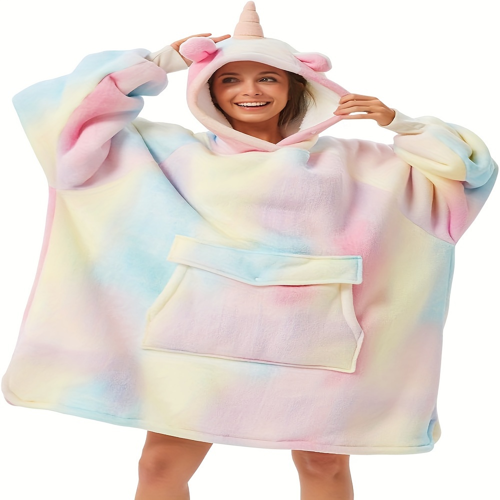 

Krifey Oversized Blanket Hoodie, Hooded As For Mom Women Girlfriend Men, Unicorn