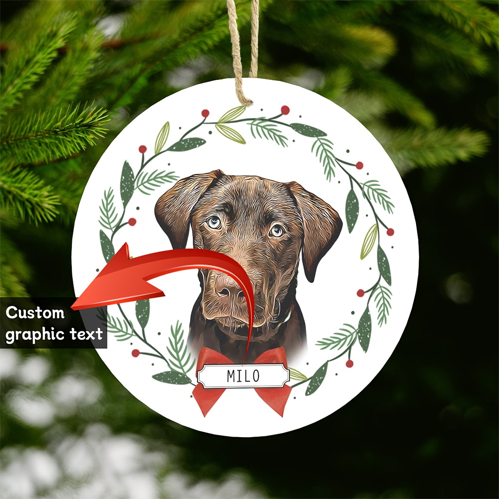 

1pc E&s Customizable Dog Ornament - Personalized Pet Door Hanger With Name - Diy Decoration - English Text Door Mount For Property