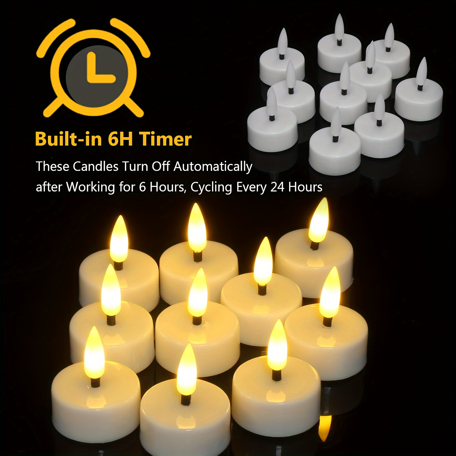 Remote Control LED Tea Wax Candles with 130-Hour Battery Life