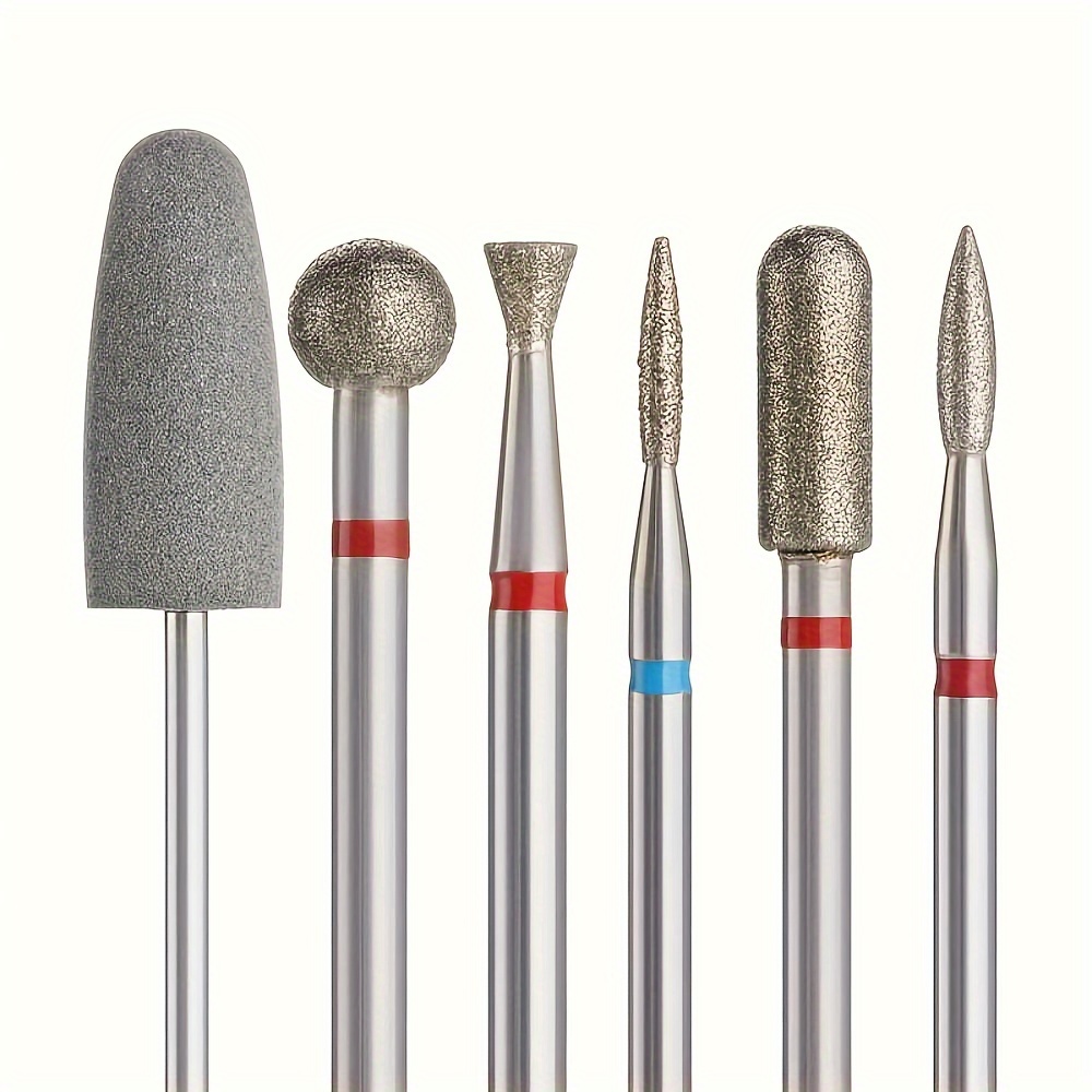 Image of 6pcs/set Nail Polishing Bits, Nail Drill Bits, Grinding Head For Electric Manicure Set For Removing Acrylic Nails Gel - Use, Nail Tech Supplies