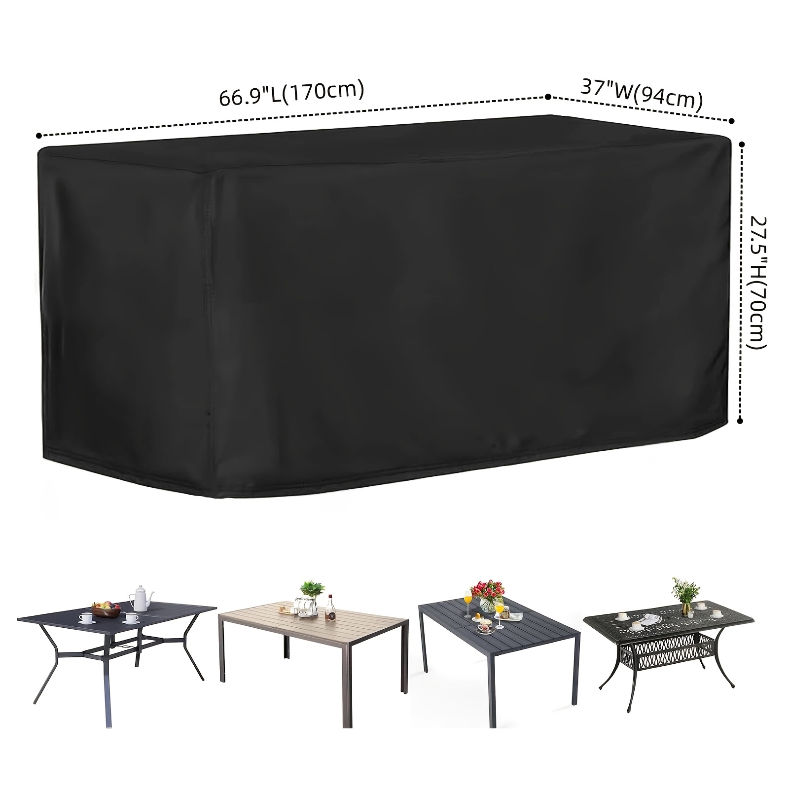 TEMU 1 Housse de protection légère pour meubles de patio extérieurs, canapé de jardin, table, protection pour terrasse arrière, conversation