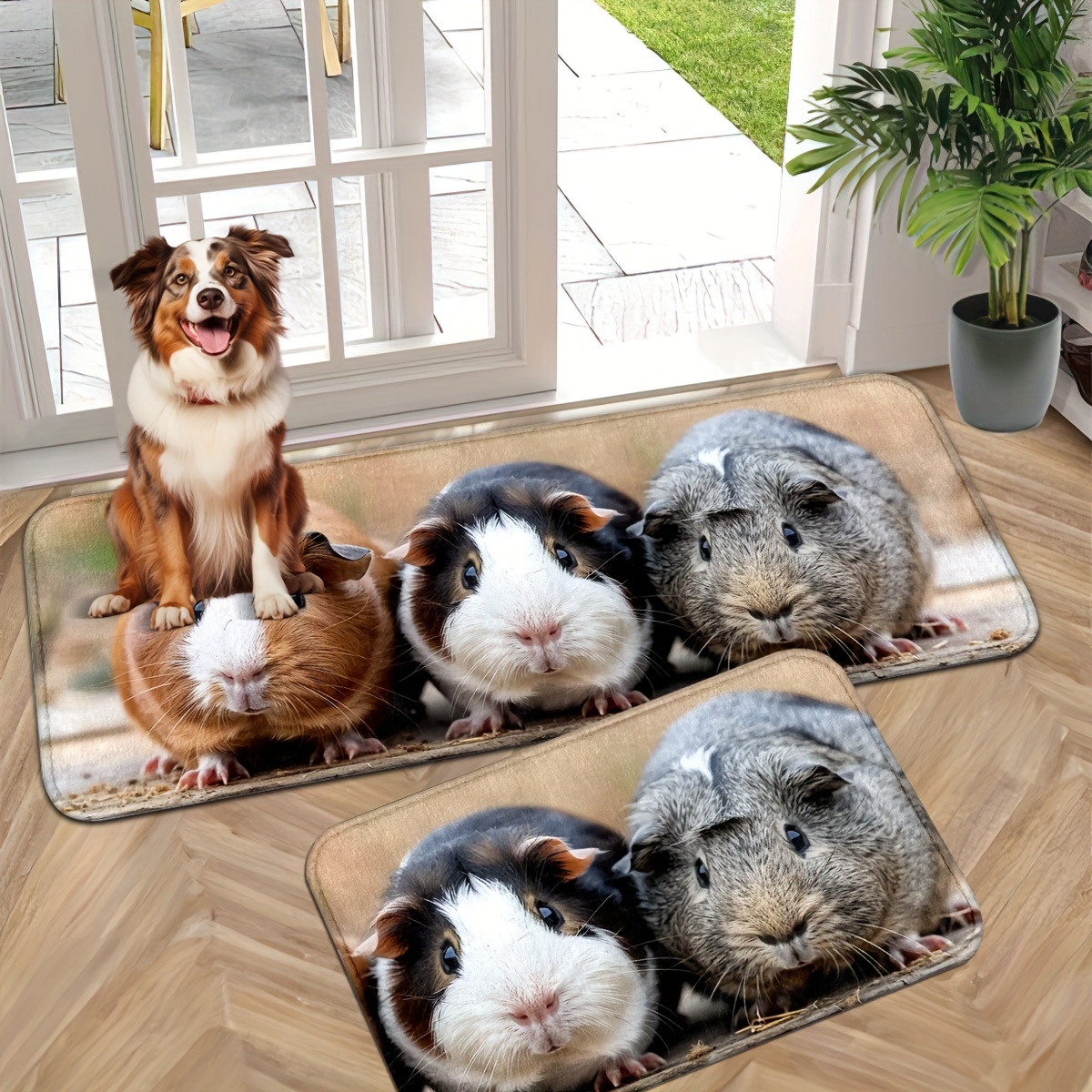 

1/2pcs Set Adorable Guinea Door Mats, Anti-slip Indoor Entryway Rugs, Dirt Trapper Mats For Front Door, Easy Clean Entrance Mats For Home Decoration