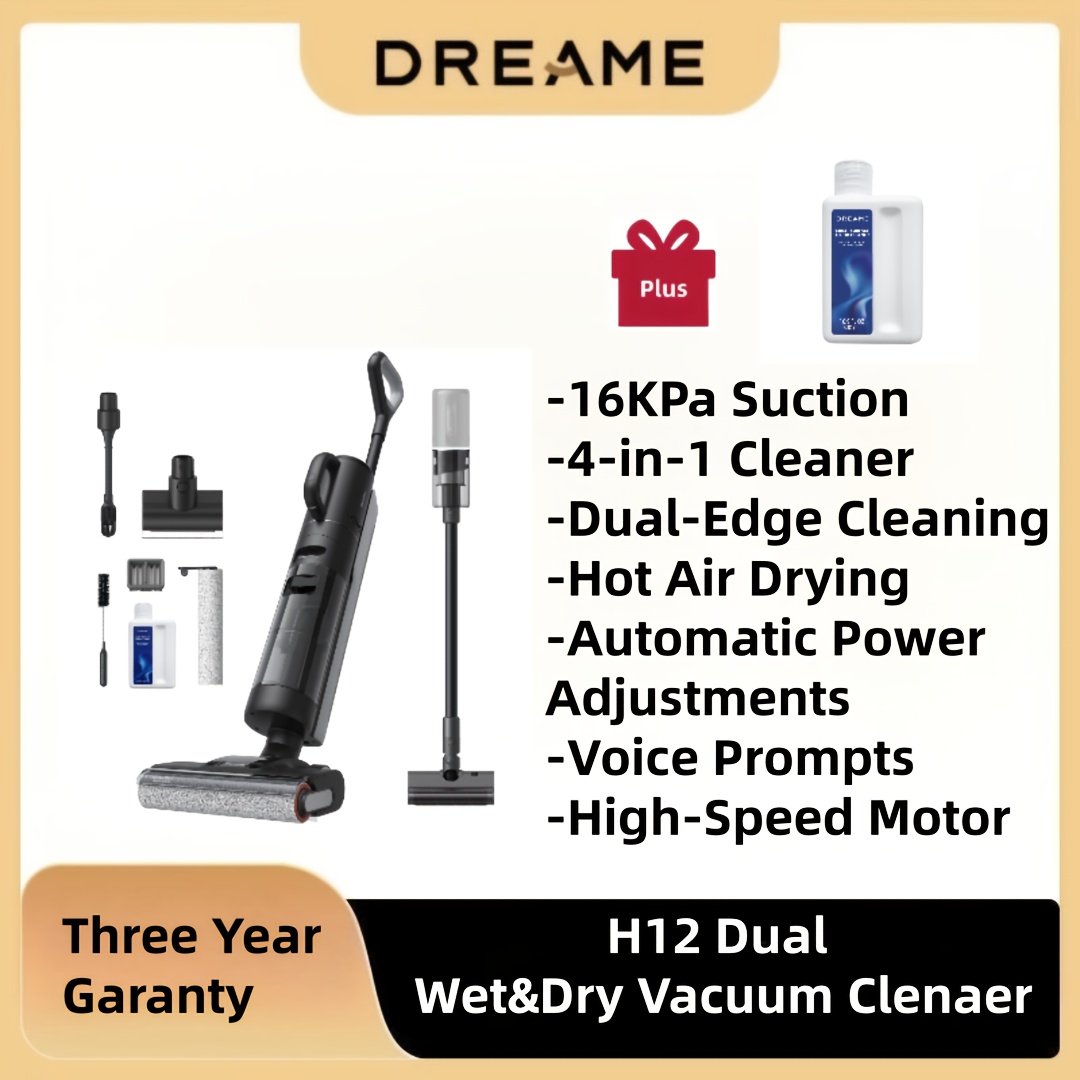 E-shop DREAME H12 Extra Reinigungslösung Smart Nass-Trocken-Staubsauger, ein 4-in-1 Akku-Staubsauger und Bodenwischmopp-Kombi, entwickelt für