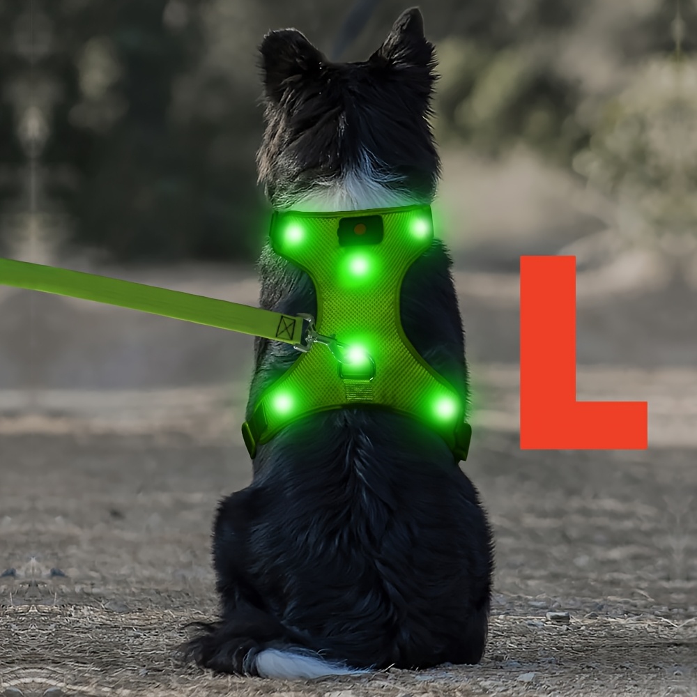 E-shop LED-Hundegeschirr mit Beleuchtung - Kein Ziehen LED-Hundegeschirr mit abnehmbarem Akku - Wiederaufladbares & waschbares LED-Hundeweste -