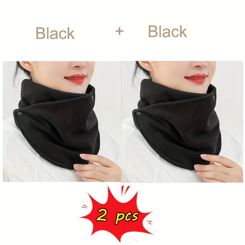 

2-Pack Unisexe Coupe-Vent Thermique Cache-Cou, Écharpe en Polyester avec Double Couche de Protection pour Ski, Cyclisme, Saint-Valentin, Cadeau de Noël - Style Décontracté Lavable à