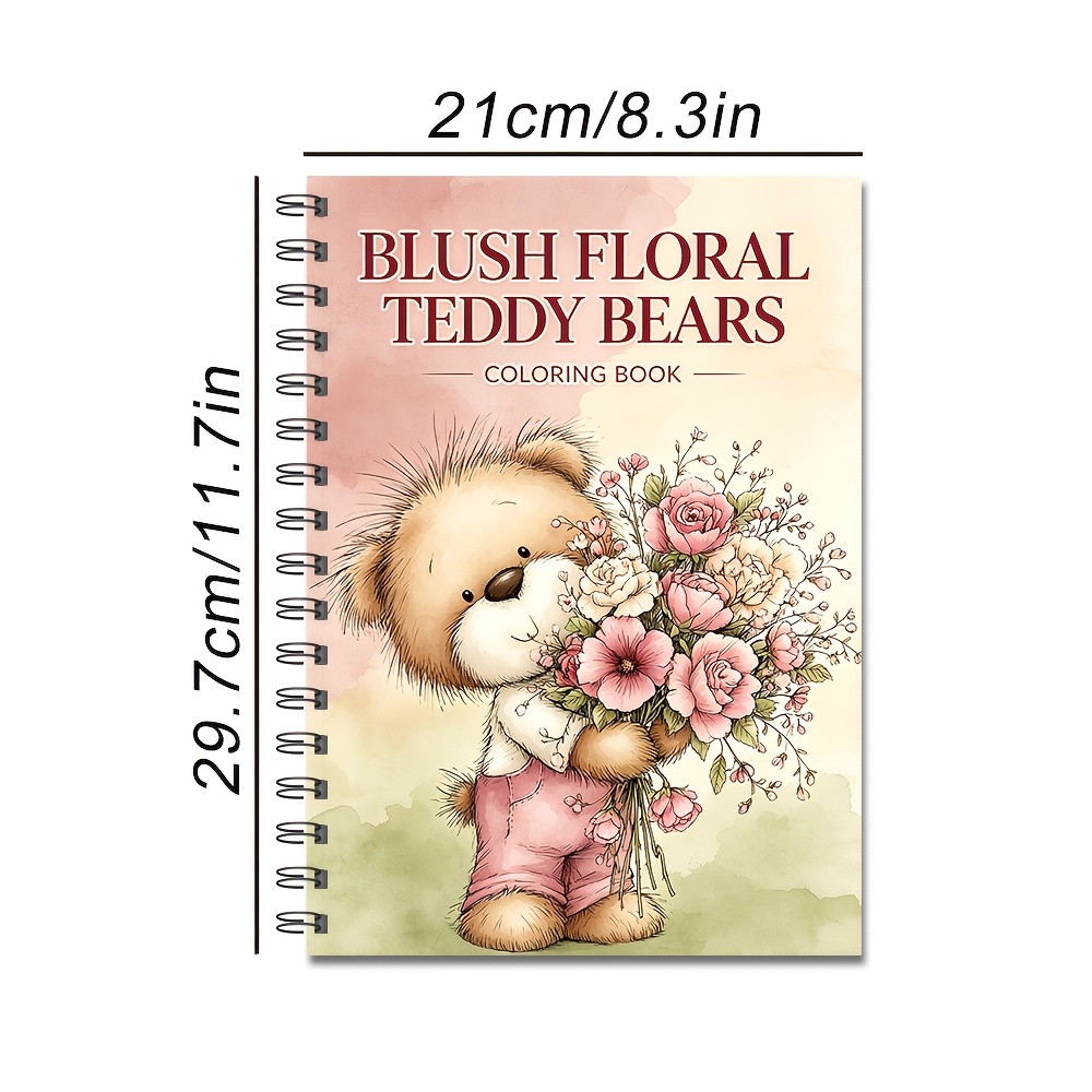 TEMU Adult Coloring Book With Blush Floral & Animals - 20-page Mindfulness Activity Suitable For Relax, Relaxation Gifts For , Coloring Pages For