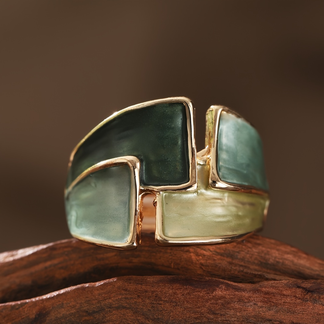 1 Natural French Enamel Zinc Alloy Ring for Men