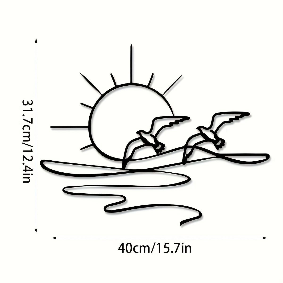 TEMU Charm, Elegant Sunrise & Metal Wall Art - 15.7" X 12.4" View Decor, Modern Minimalist Home Accent, Ideal Housewarming Gift, Wall Decoration|