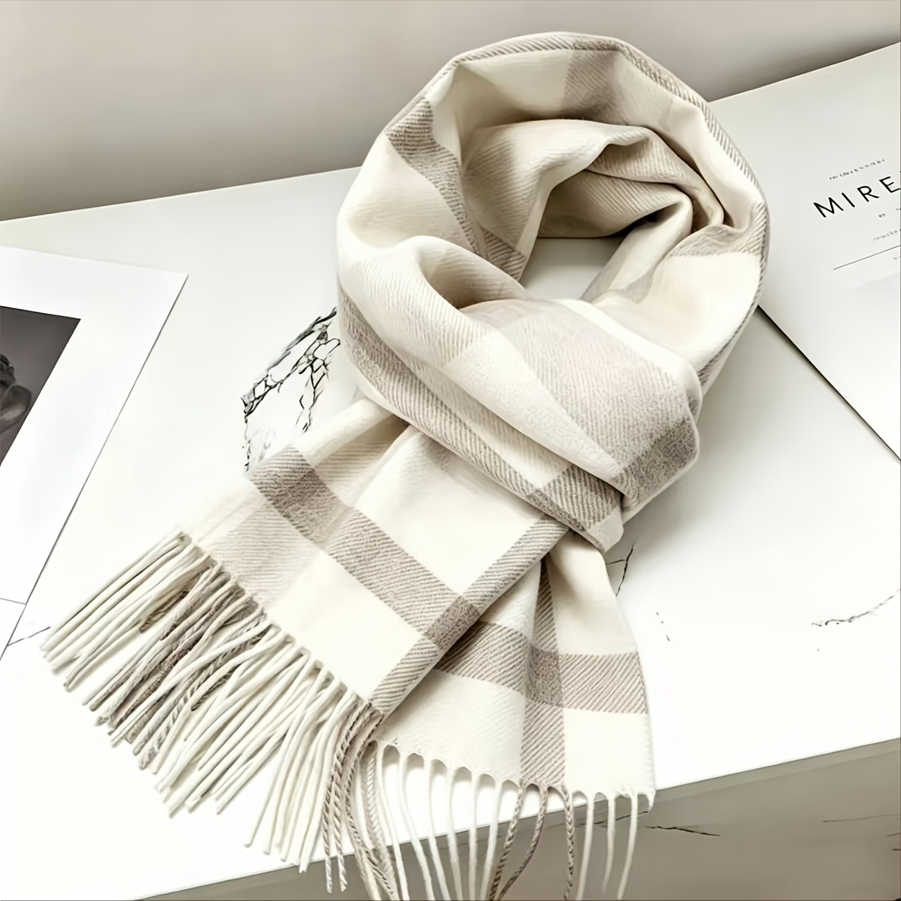 TEMU Classic Scarf, Warm Women's Scarf, Birthday Gift, Autumn And Winter Women's Additions Scarf, Travel Essential, Holiday