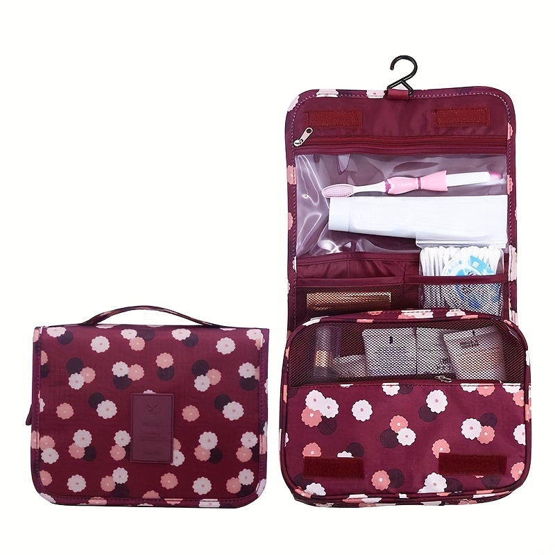 TEMU Toiletry Bag Multifunctional Travel Hook Makeup Bag Cosmetics Bag Toiletries Beauty Organizer Ladies Bathroom Storage Bag Travel Makeup Bag