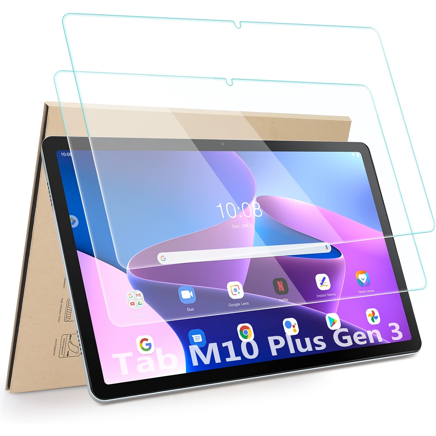TEMU 2-pack Tab M10 Plus Gen .6" Tablet Screen Protector, 9h Hardness -scratch & Shatterproof, -fingerprint/smudge Resistant, - Glossy Glass For