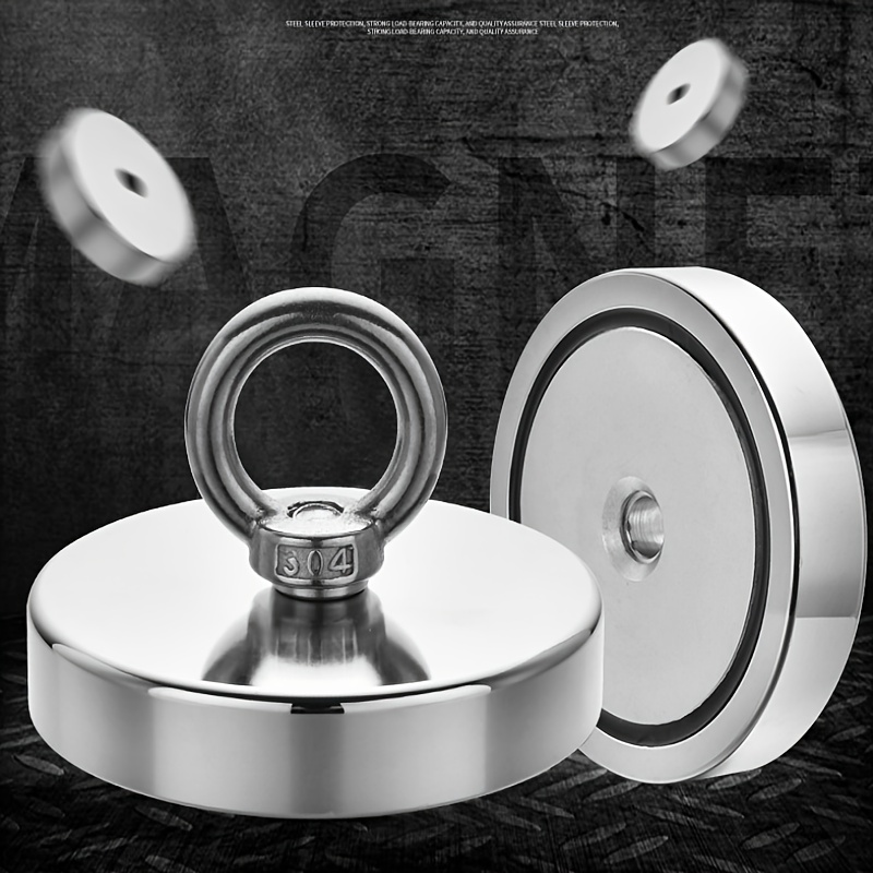 TEMU 1pc Salvage Magnet Strong Round Hanging Ring Magnet Fixed Magnetic Strong Magnetic Suction Pot Rare Magnet