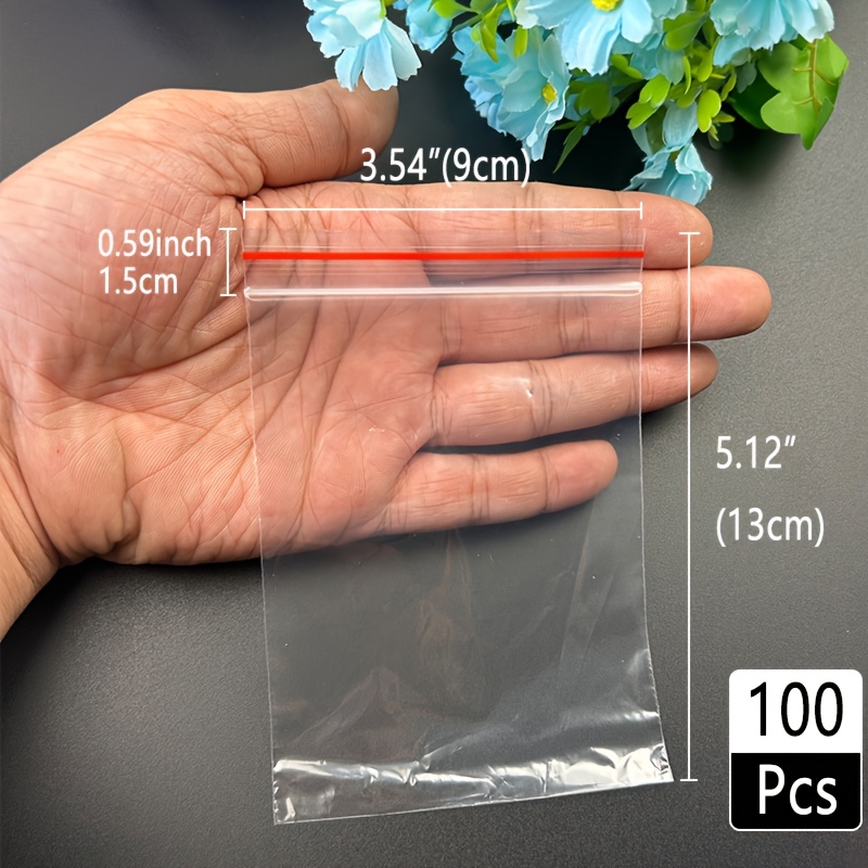 TEMU 100 Sacs d'Emballage en Plastique Multi-Tailles, de 1 à 12 Pouces, Sacs Refermables Réutilisables à Fermeture Éclair, Sacs d'Emballage Cadeau