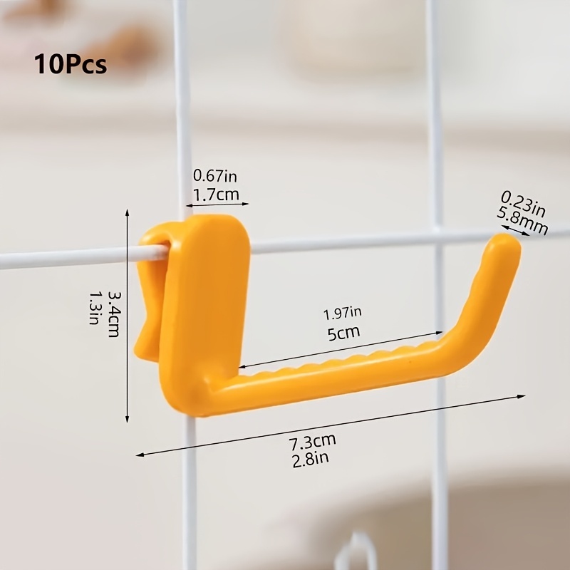 TEMU Lot de 10 crochets muraux robustes en plastique pour panneaux de treillis métallique, crochets muraux à grille pour organisateurs d'outils,