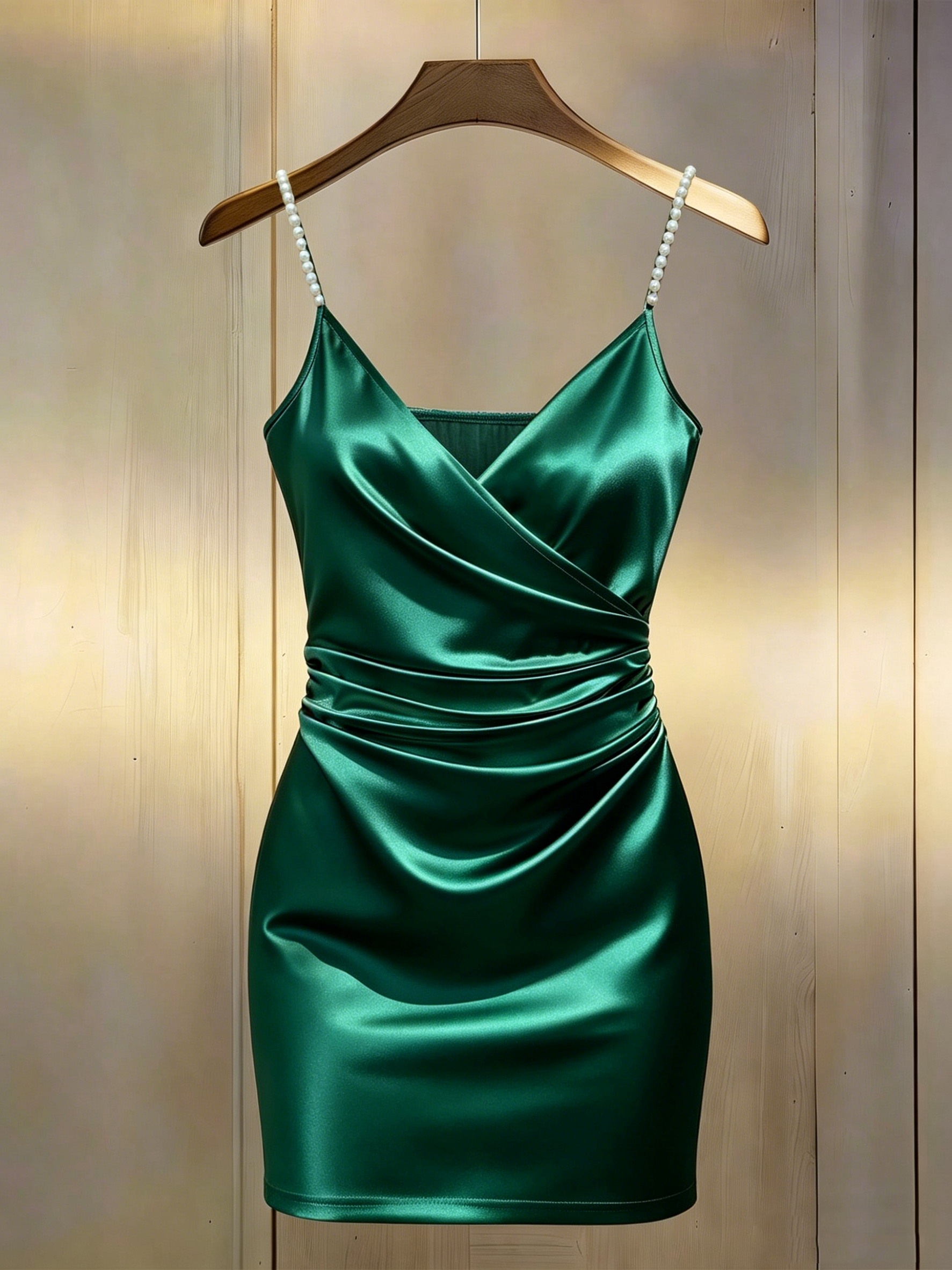 empire waist long prom dresses Empire-Waist Sleek Long V-Neck Prom Dress with Train Magenta / 2