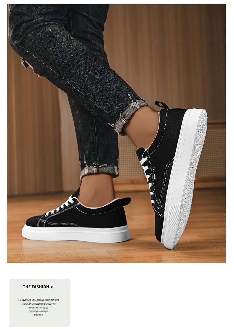 Baskets en Toile Homme Style Skateboard Chaussures en toile pour hommes, chaussures décontractées pour étudiants, chaussures de skateboard tendance, baskets athlétiques polyvalentes