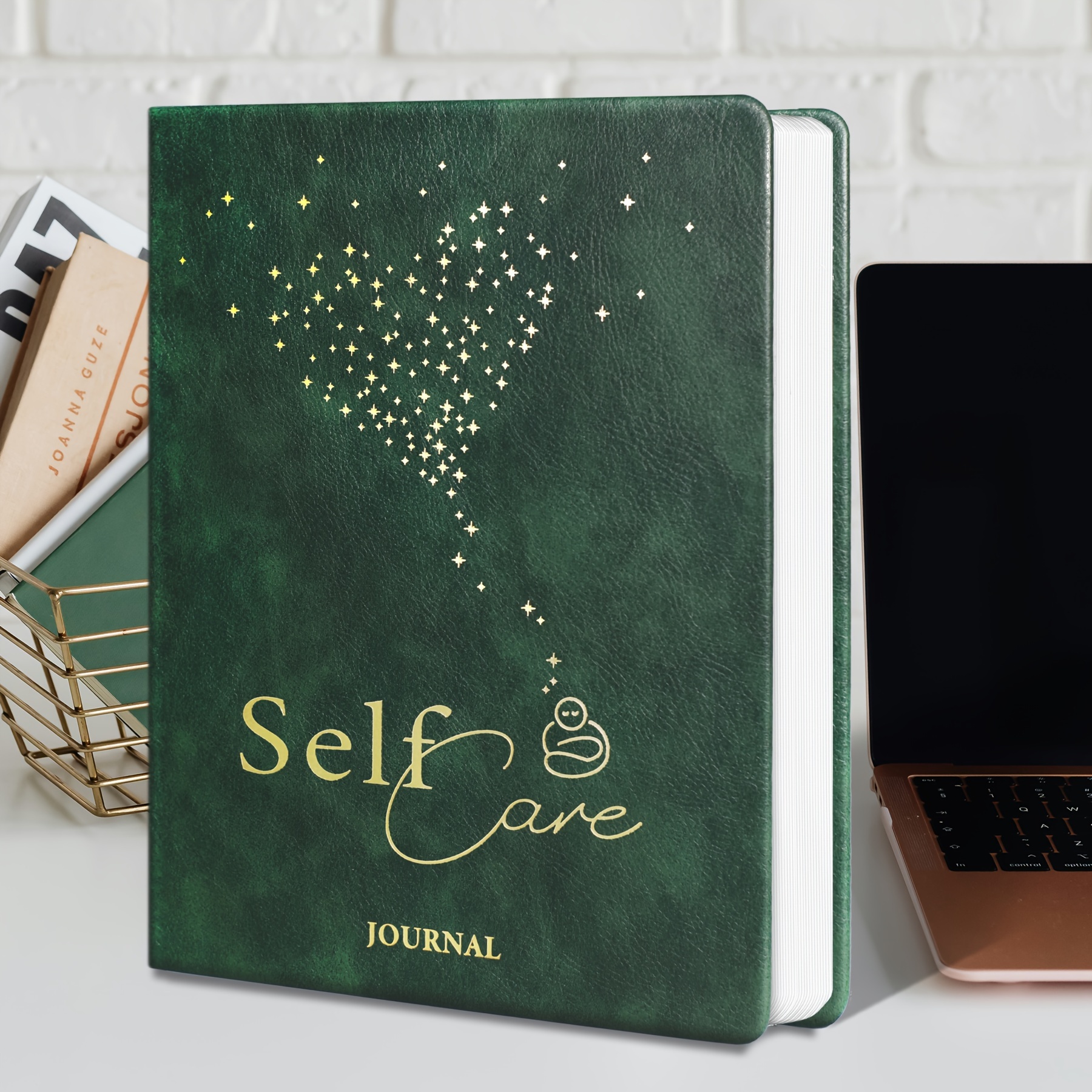 

Elegant Green A5 Self- For Women - "" Golden Lettering, Starry Cover | Wellness & Personal Development Planner With Daily & Mood | Ideal For Adults Serenity And Growth