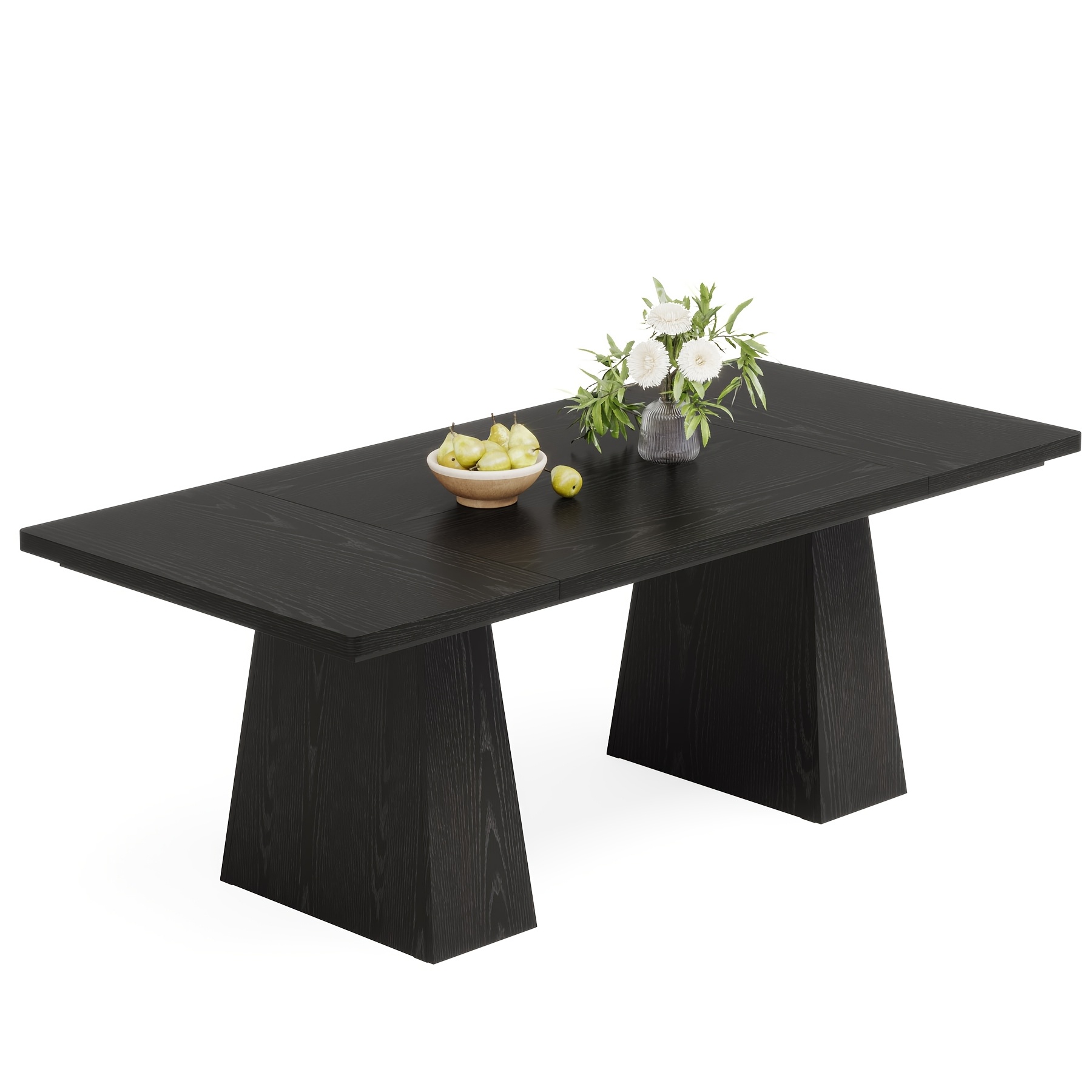 TEMU Little Tree 63-inch Large Dining Table For 6 People, Farmhouse Wooden Dining Table, Rectangular Table With Heavy-duty Legs, Modern Dining Table