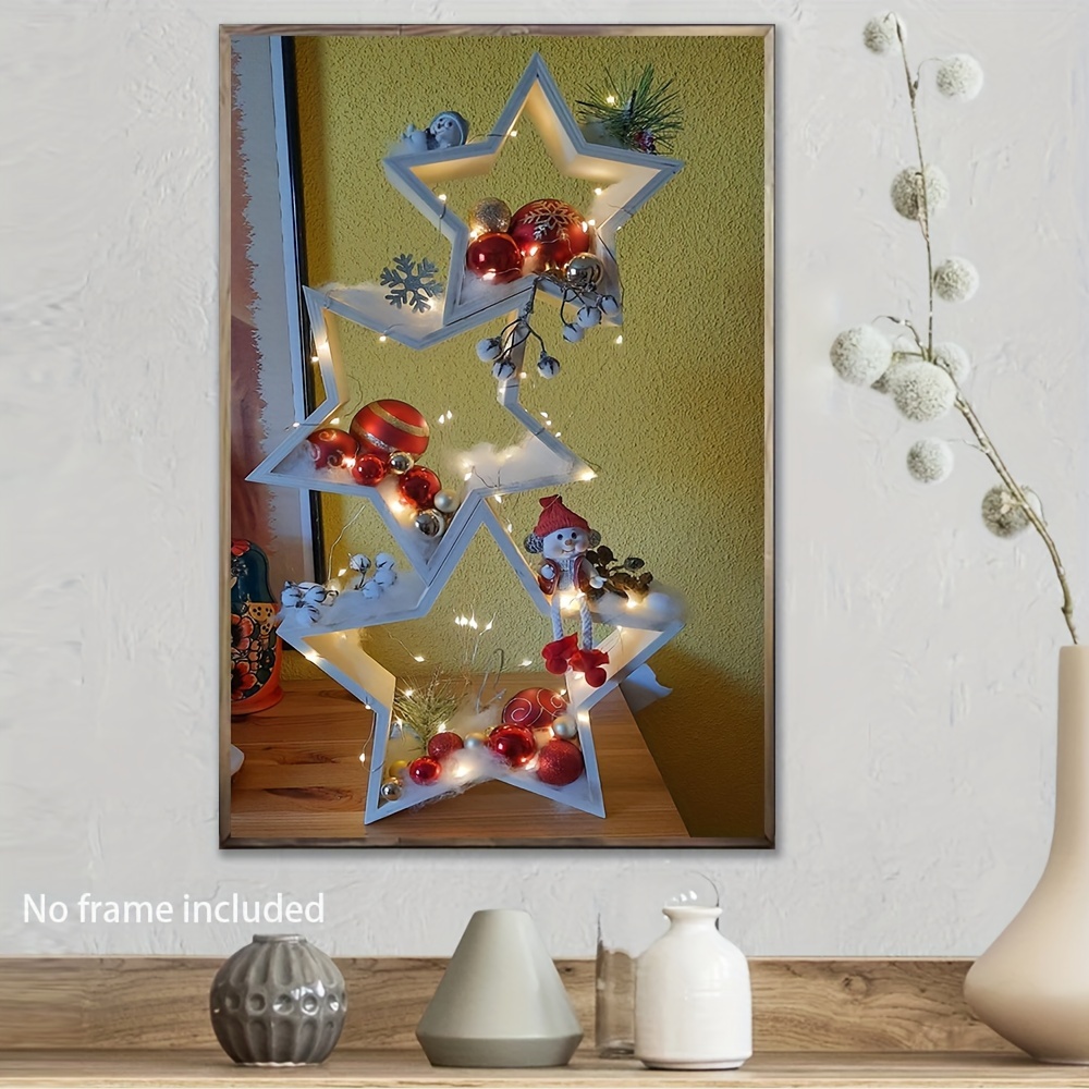 

A Star And Christmas Canvas Art Print Without - The For Decorating Your Living Room, Office, Or Outdoor Space, Measuring 15.7x23.6 Inches, Ideal For .