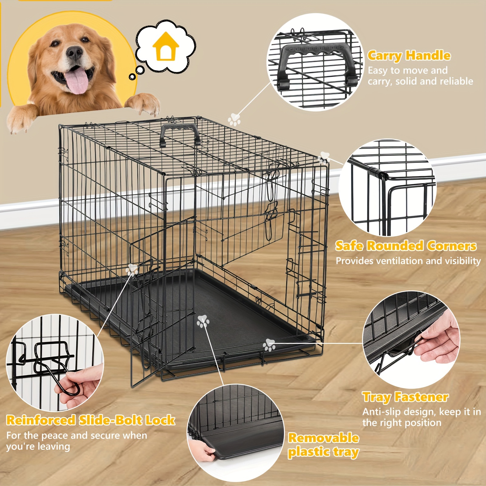 Plastic bottom for fashion dog crate