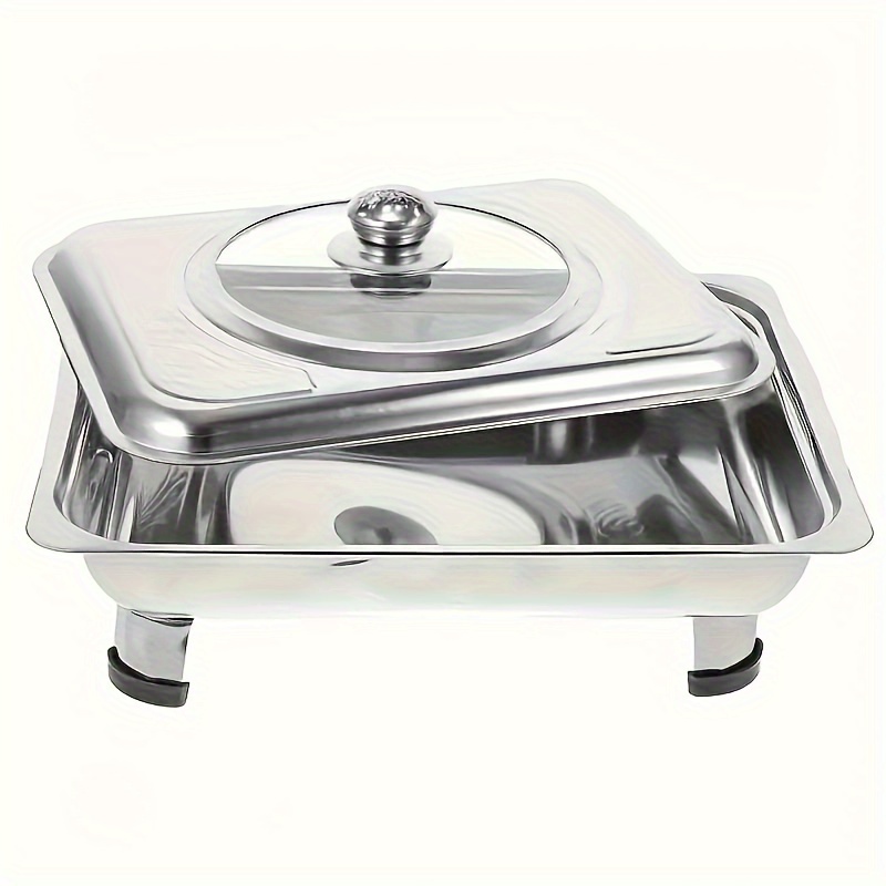 a thickened and extended hot pot buffet set featuring a food grade stainless steel tray with a durable lid     and catering   aluminum water and food trays for a stylish event without worries Product details 2