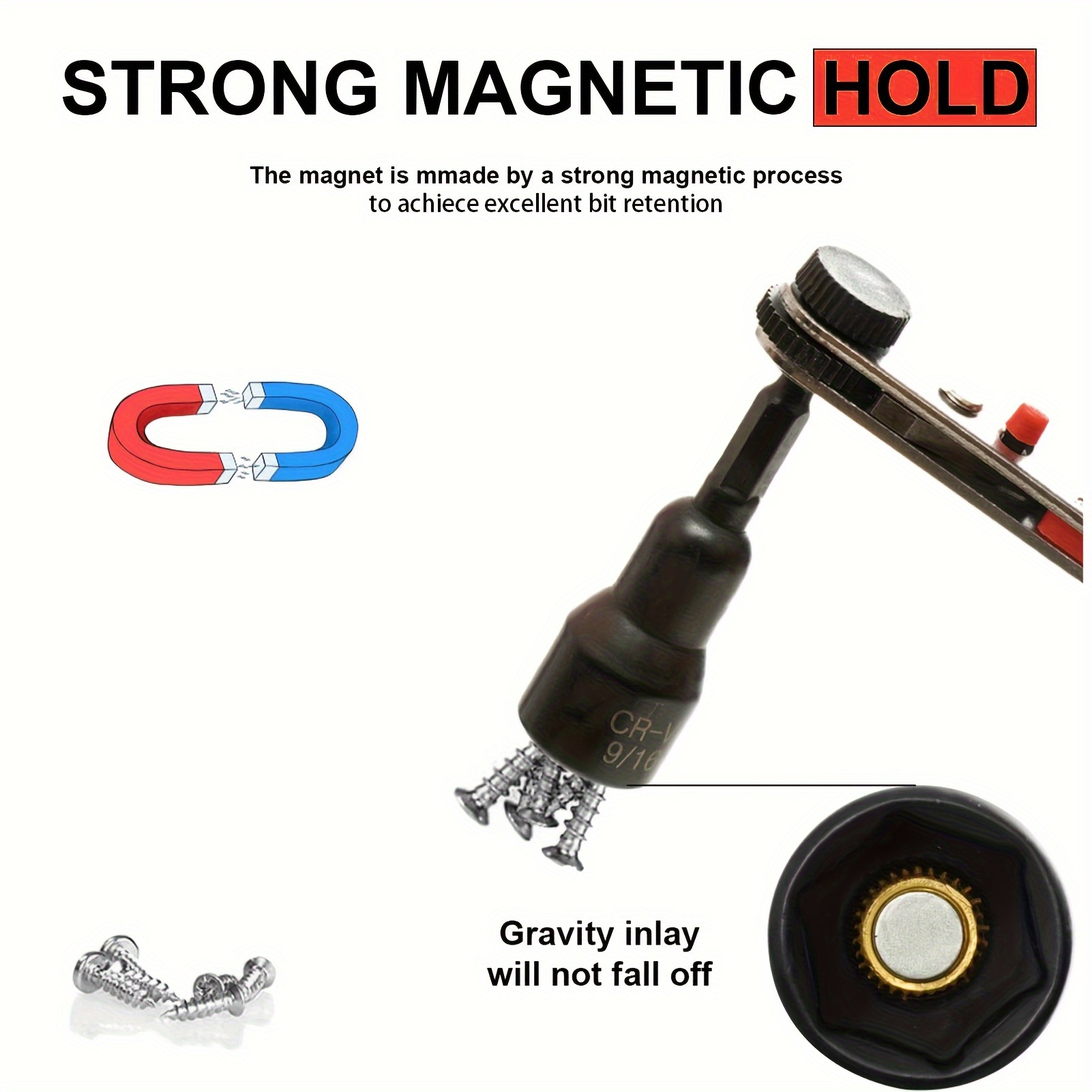 16PCS Magnetic Nut Driver Set 6 Inch Long Nut Driver Set SAE And Metric