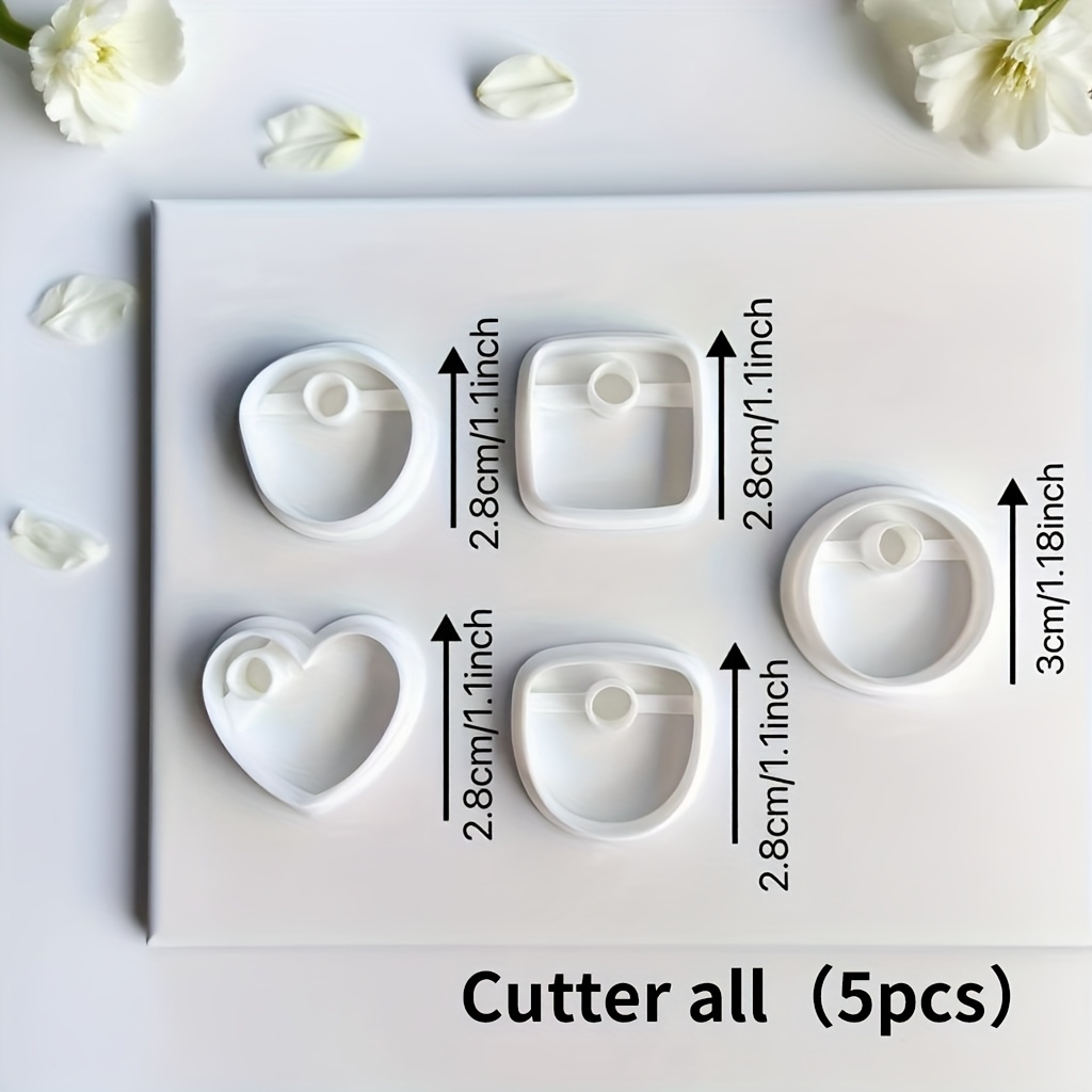 TEMU A Set Of 5 Bohemian-style Jewelry Making Kits, Including Plastic Polymer Clay Cutters - A Beginner-friendly Clay Cutter Set, Suitable For
