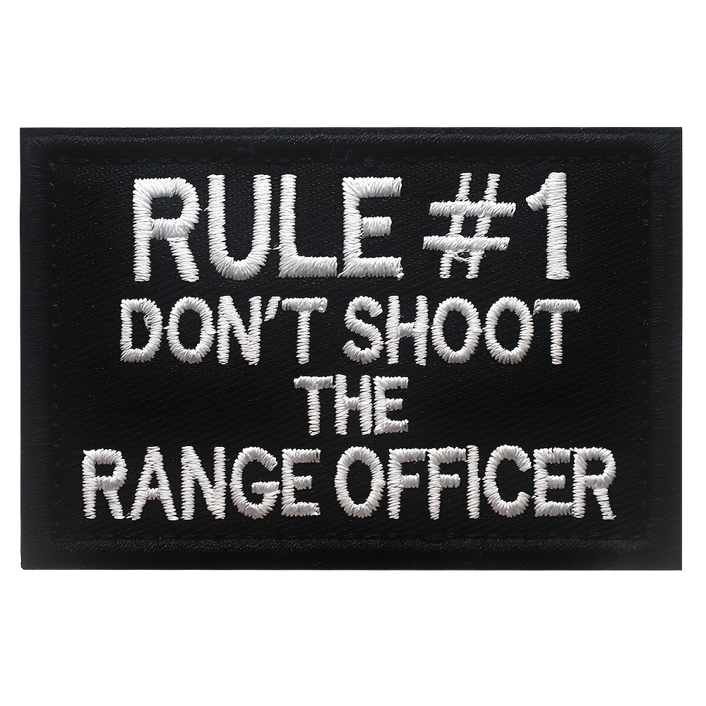 Rule#1 Officer Patch, Hook & Loop Patch Embroidery Saying Letter Badge Emblem For Caps Bags Vests Jackets Backpacks Uniforms