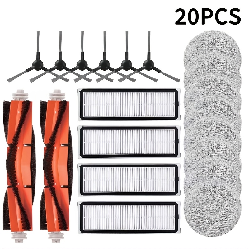 TEMU Complete Vacuum Accessory Kit For Xiaomi Robot Vacuums - Fits S20+, S20+ Plus, B108gl, S10+, S10+ Plus, - Main Roller, Side Brushes, Hepa