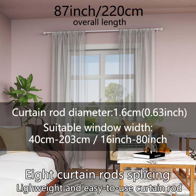 TEMU Jeu de supports pour tringle à rideau de 0,63 pouce, têtes décoratives classiques et polyvalentes à petites boules, disponibles en blanc, noir,