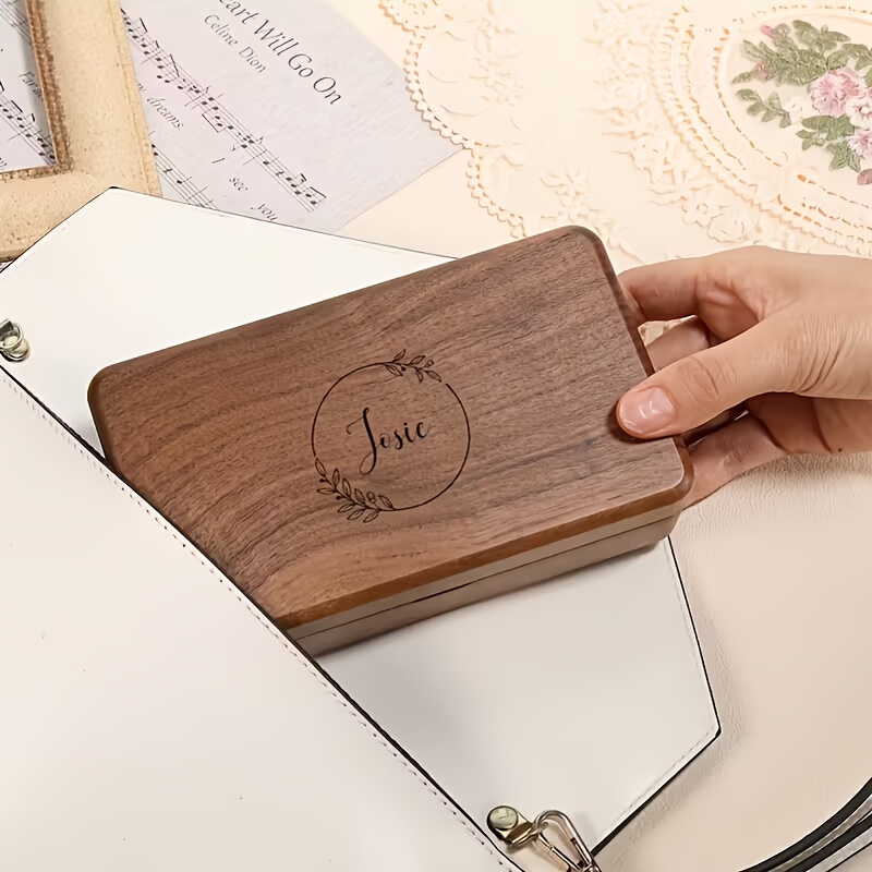 TEMU A Custom Wooden Jewelry Storage Box With Multiple Compartments, Making It An Ideal Gift For Bridesmaids, Mother's Day, And Anniversaries