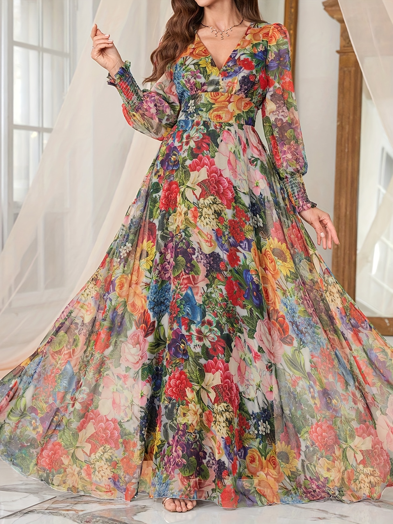 summer floral chiffon dress Women's Halter Neck Floral Print Chiffon Maxi Dress Sleeveless Boho Beach  Summer