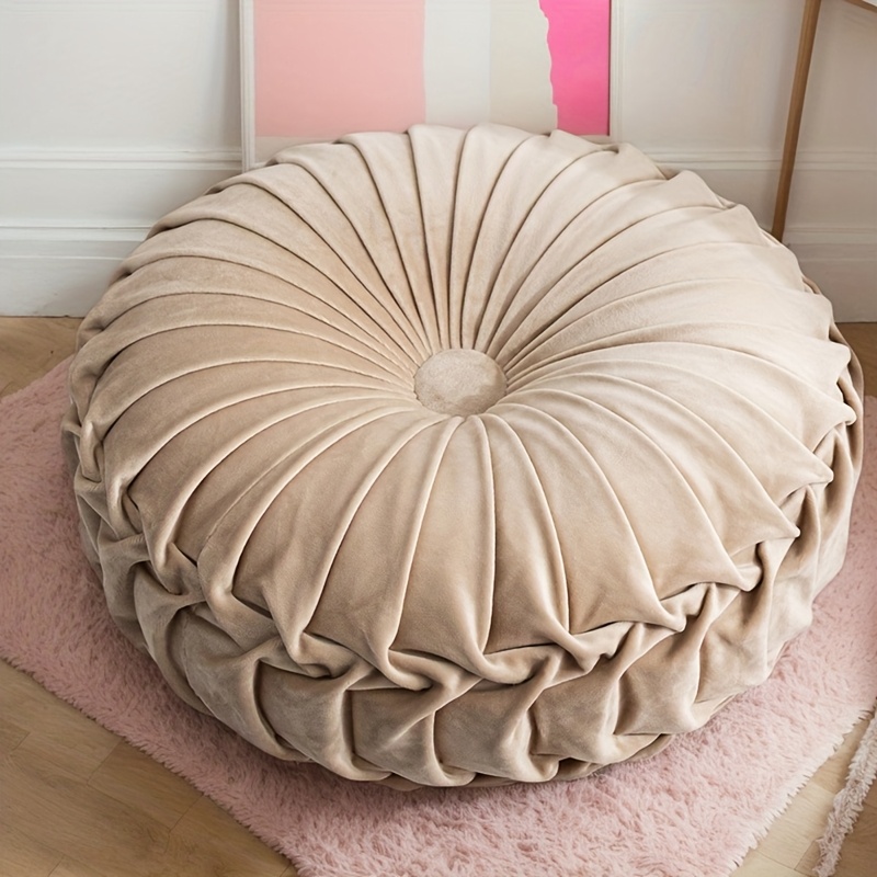 1pc Round Elegant Nordic Style Wheel Pillow Sofa Cushion Futon Cushion For Window Pumpkin Throw Pillow Suitable For Sofa Bay Window In Bedroom Home Decoration