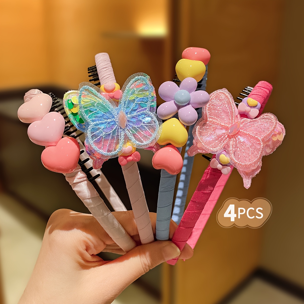 Image of 4 ' Hair Additions, Colorful Broken Hair Headband - Sweet And Versatile Hair Pressing Headband
