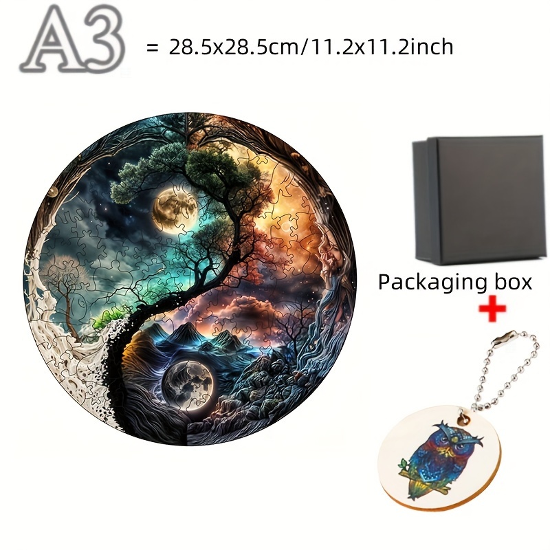 Image of A Popular Cross-border Manufacturer Of Round Double Tai Chi Wooden Puzzles, Wooden Puzzles Are Great For Training And Make Gifts For During Birthdays, Holidays, Thanksgiving, Halloween, And Christmas