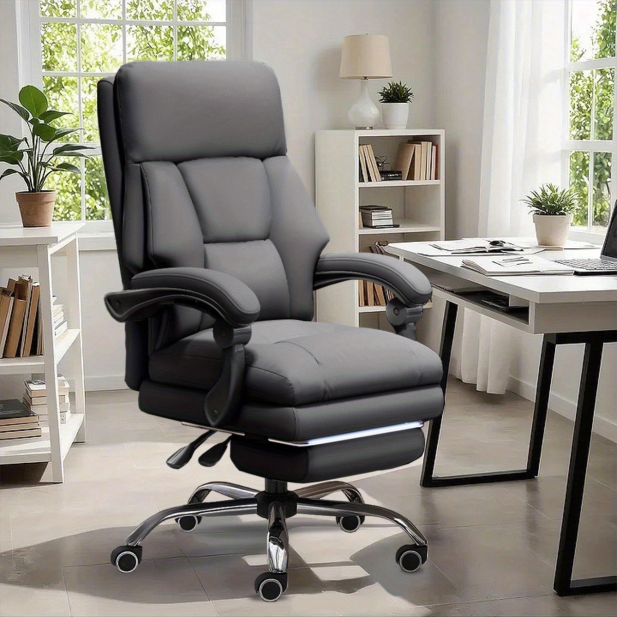 TEMU High Back Ergonomic Office Chair Comfortable Computer Chair Footrest Executive Chair
