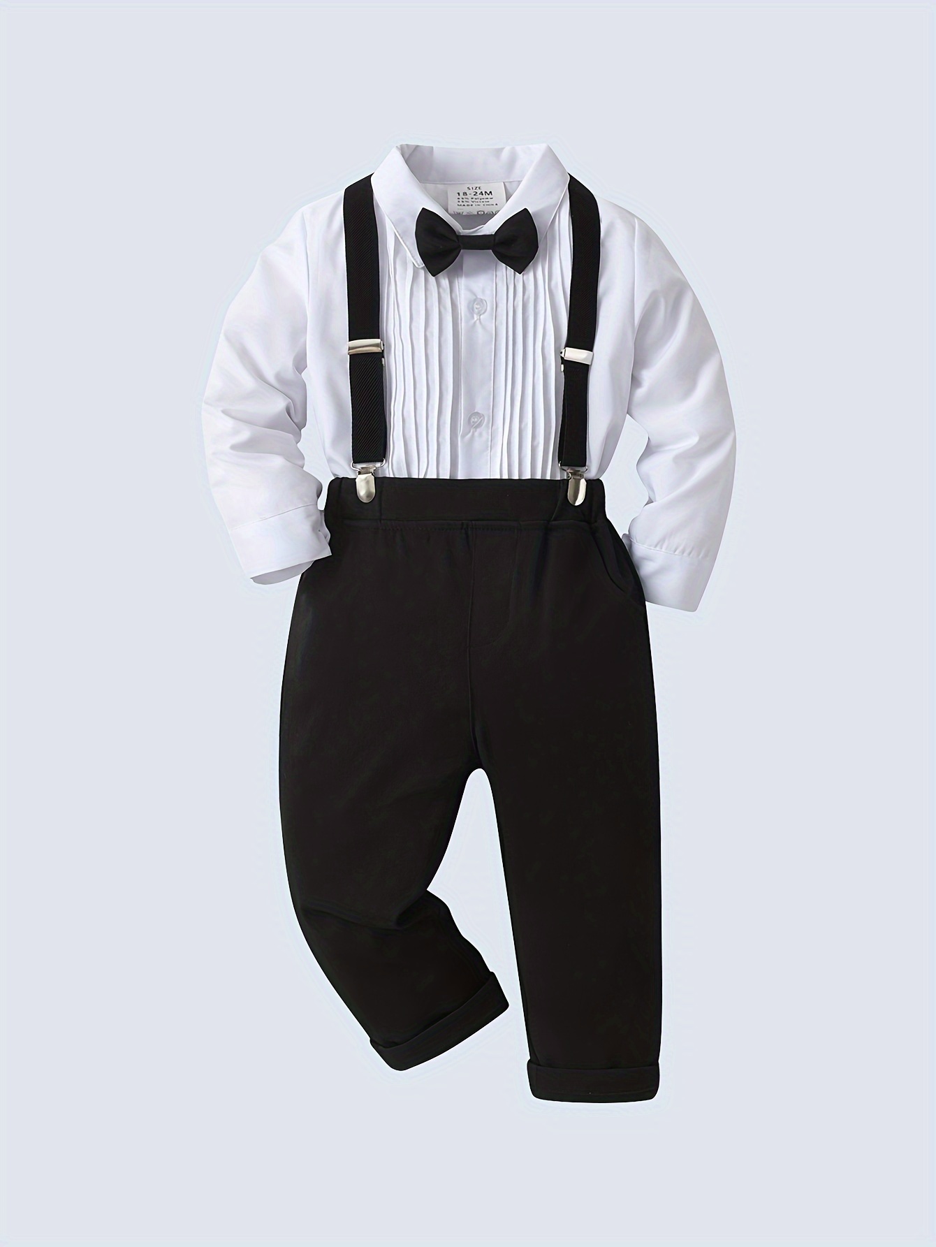 Kunyeah Baby Weihnachts-Anzug Für Jungs - Langarmhemd Mit Fliege & Hosenträgern (9 Monate-6 Jahre)