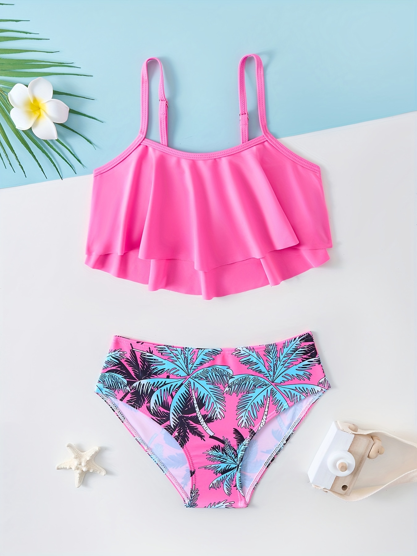 2DXuixsh Bathing Suits for Girls Size 10-12 Toddler Baby Girl's 3 Piece  Swimsuits Sunflowers Prints Bikini Bathing Suit Briefs Girls Bikini Beach