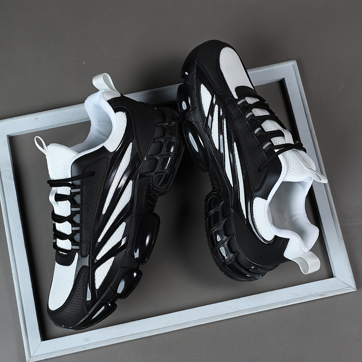 TEMU Azbzcz Men's Retro Low-top Sneakers - Upper & Sole, Lace-up Round Toe Sneakers Suitable For, Gym, Casual Wear, - Comfortable Cushioned , / Sole