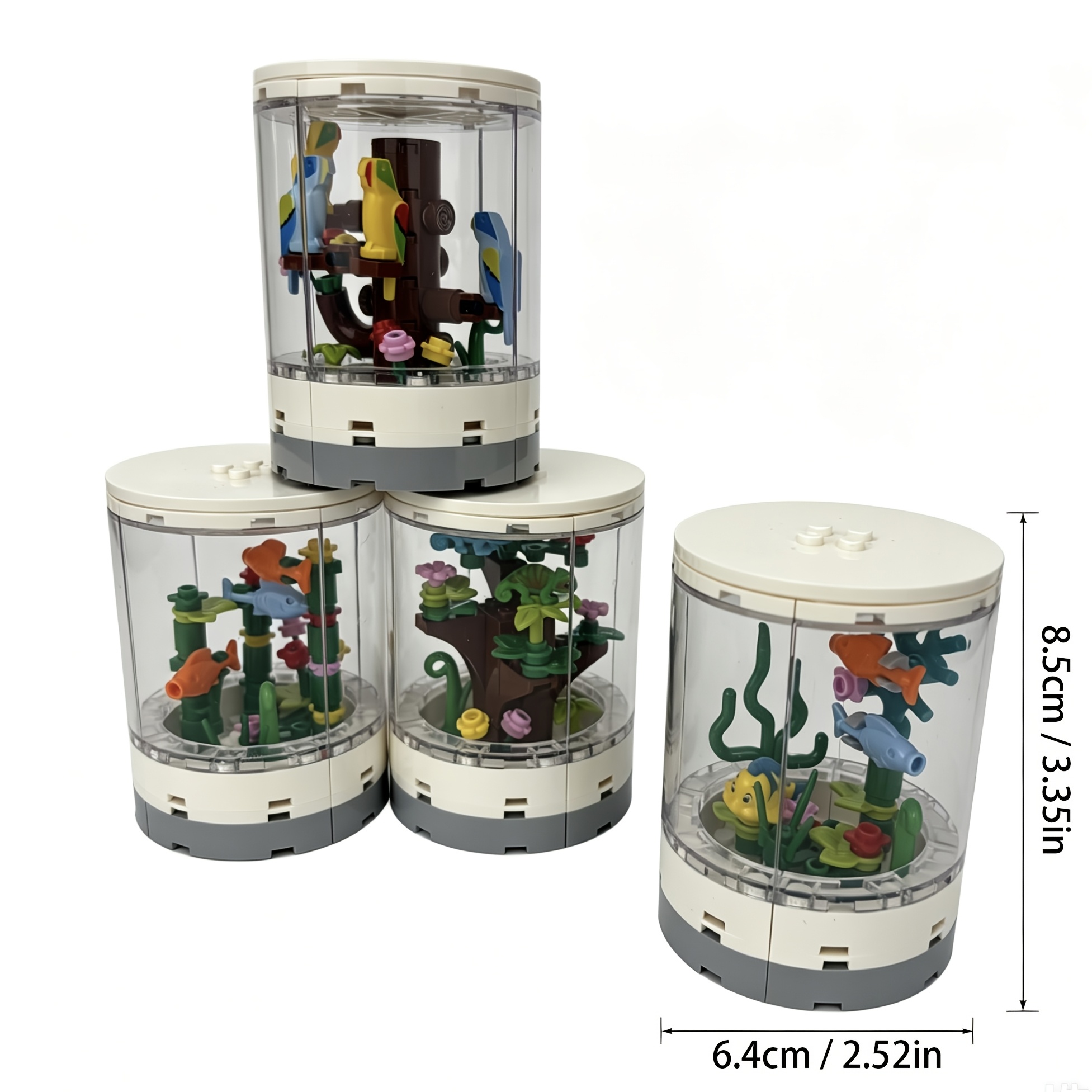 Creative Home DIY Small Particle Building Block Toy Aquarium Scene