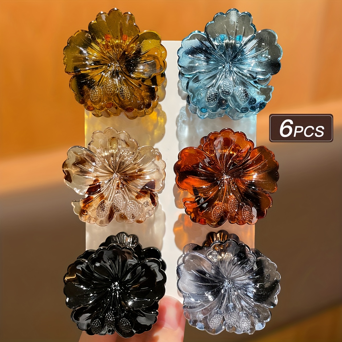 E-shop 6 Stücke Damen Haarklammern mit Hawaii-Blumenmuster, Mittelgroß – für Strand und Meer, Ideales Geschenkaccessoire