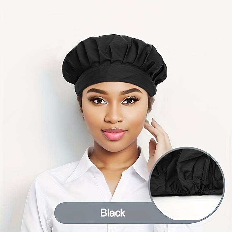womens black elastic chef hat kitchen cooking Temu Nigeria
