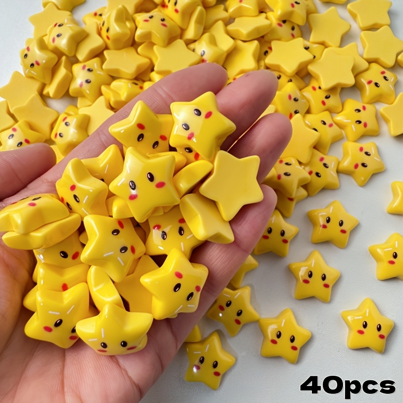 Image of 15/40pcs Star-shaped Resin Accessories, Suitable For , Necklaces, Hair Accessories, And Other Handmade Crafts. For Star Lovers