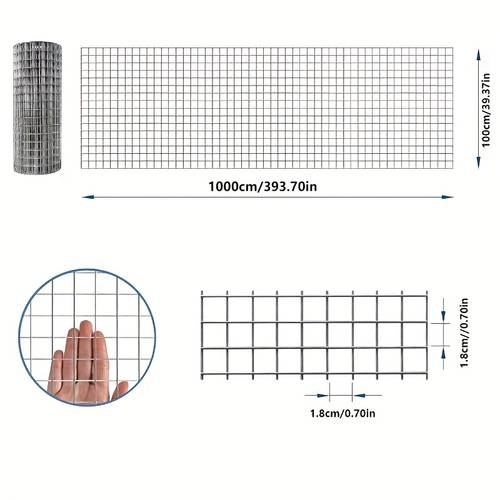 heavy duty galvanized steel wire mesh roll extra large 39 37x393 7in or large 19 29x393 7in heavy duty metal grid for building coop pet enclosure fence plant support construction agricultural use durable steel mesh roll