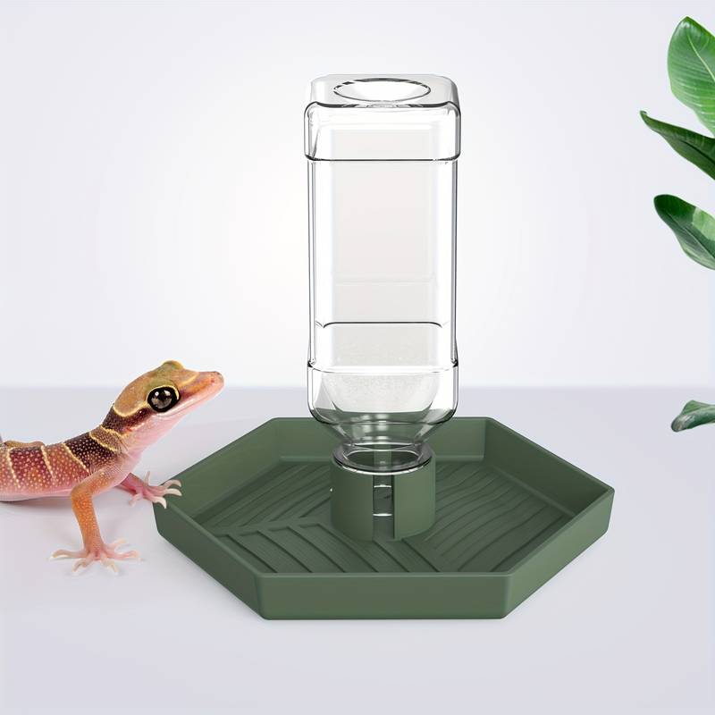 17oz Reptile Terrarium Food & Water Bowl - Automatic Dispenser For Geckos, Lizards, Bearded Dragons